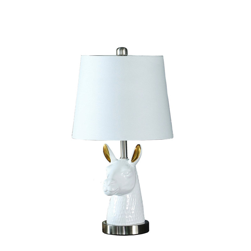Lampe de table 20,5 po en résine blanche