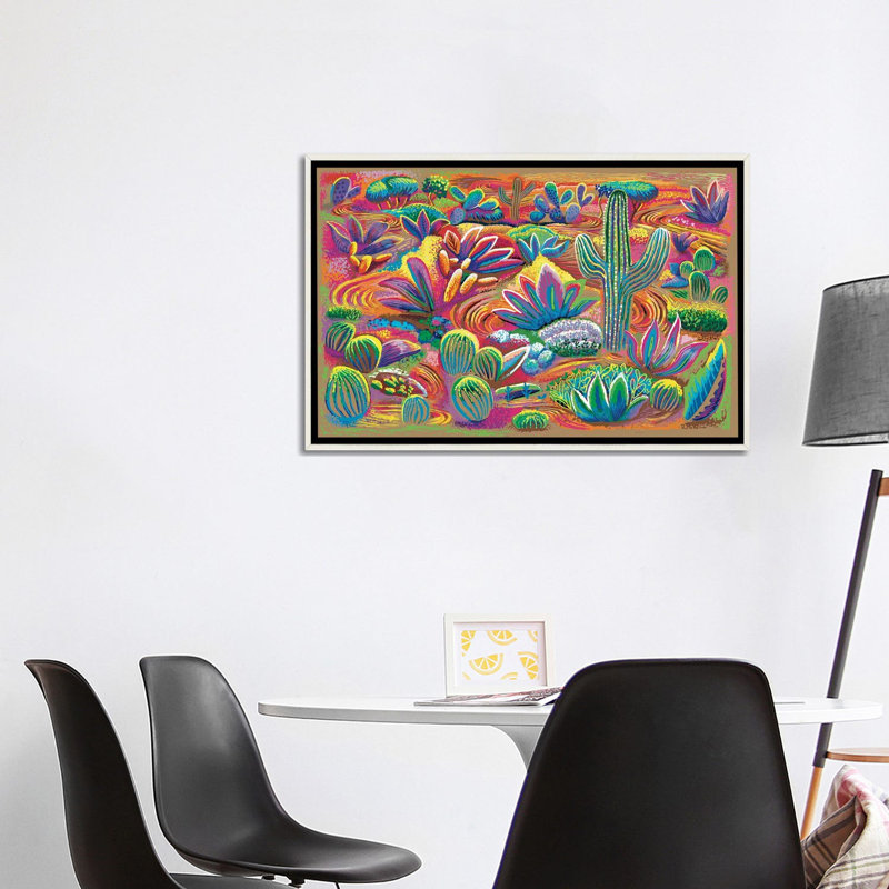 Desierto Viviente - reproduction d'art murale - toile encadrée, Blanc patiné, H 26 po x l 40 po