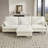 106.5" Chenille Upholstered 3 Seater Sectional Sofa With Chaise, Modular Convertible Sofa Couch With Pillows-1188823170