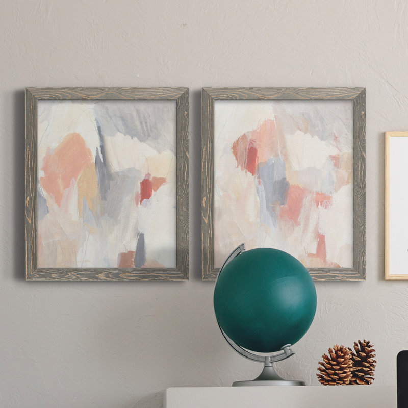 «Love Bomb I», ensemble de 2 reproductions d'art sur toiles, Toile avec cadre gris, H 24 po x l 36 po x P 1,5 po