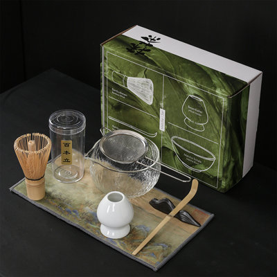 7 Pieces - Transparent[Baibenli Matcha Tools] 7Pcs Baibenli Matcha Tools Set - Tea Whisk, Matcha Brush, Song Dynasty Tea Pointing Matcha Tea Maker Tool And Tea Cloth