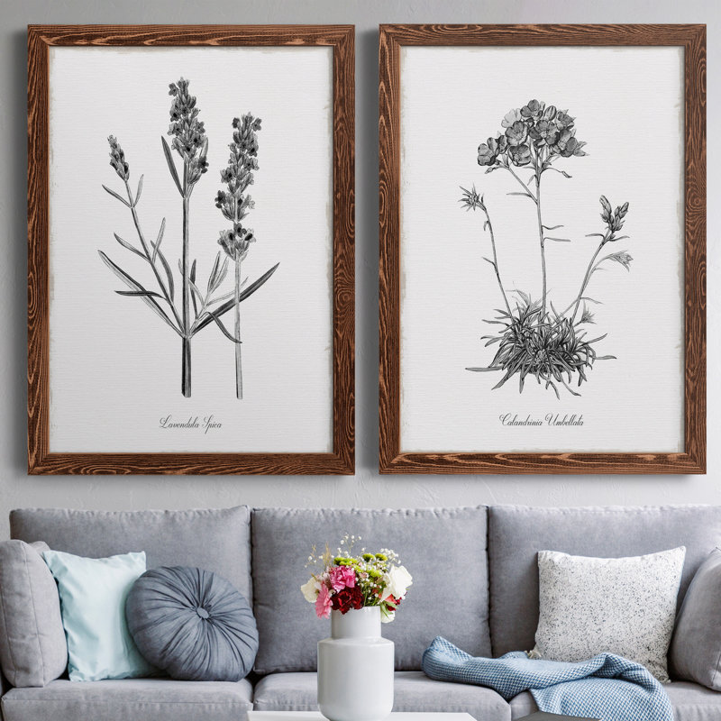 Simply Lavender - Ensemble de 2 peintures sur toiles encadrées, Érable, H 20 po x l 34 po x P 1,5 po