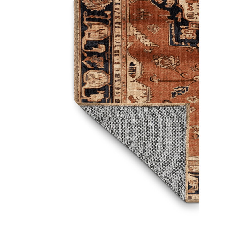 Tapis brun lavable à la machine, Rectangulaire 7 pi x 10 pi