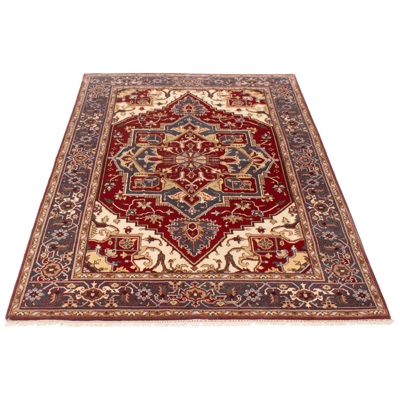 Tapis rouge foncé 6 pi 1 po x 9 pi One-of-a-Kind Friedens