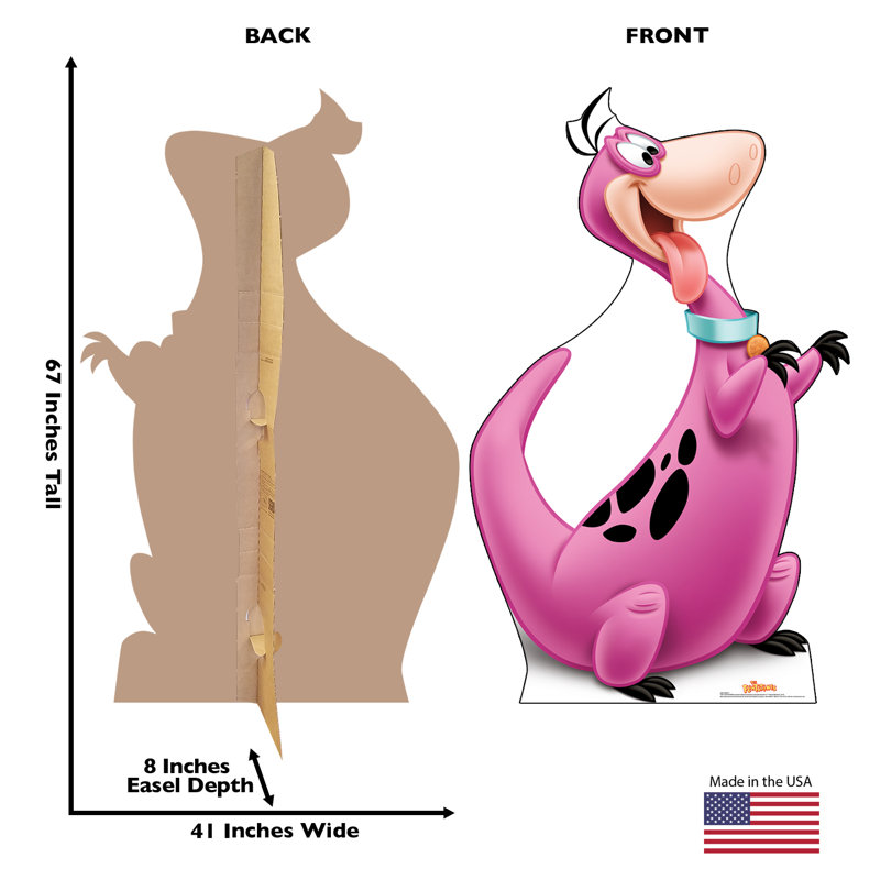 67'' Pink Dino Flintstones Cardboard Standup