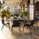 Ensemble repas d'extérieur 7 pièces Amlie - table de patio en verre trempé, 6 chaises empilables Flex Comfort