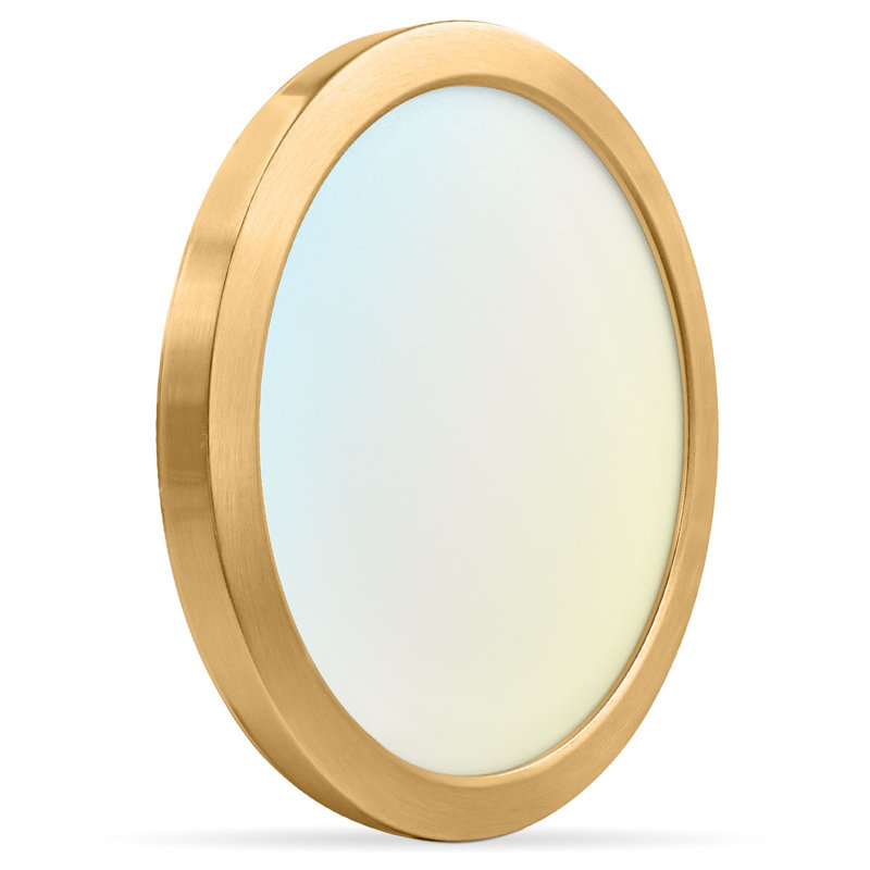 Plafonnier encastré à DEL 9 pouces Mercer41 ™, 18W 1250LM, 5CCT 2700K-5000K, à intensité variable, nickel brossé, Laiton