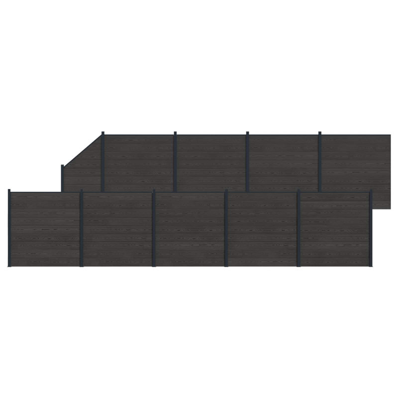 1657 cm W Fencing Kits Fencing with 10 Panel(s) Included, Black