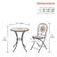 Ensemble de table bistro pliable 3 pièces brun clair et beige avec chaises H 35 "- JFH918A-394412960