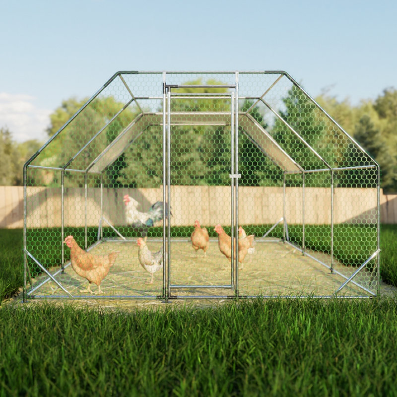 Grande cage à poules en métal avec couvercle imperméable, 230.64