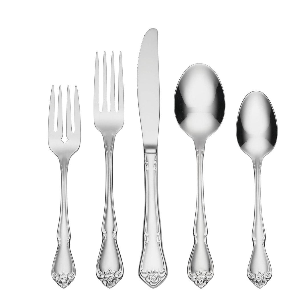True Rose 20 Piece Everyday Flatware Set (Set of 4) Oneida