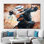 «Dancing Couple», reproduction d'art abstrait sur toile de coton pour décoration murale romantique