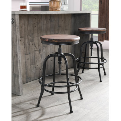 Tabouret de comptoir réglable en bois massif Juliaunna