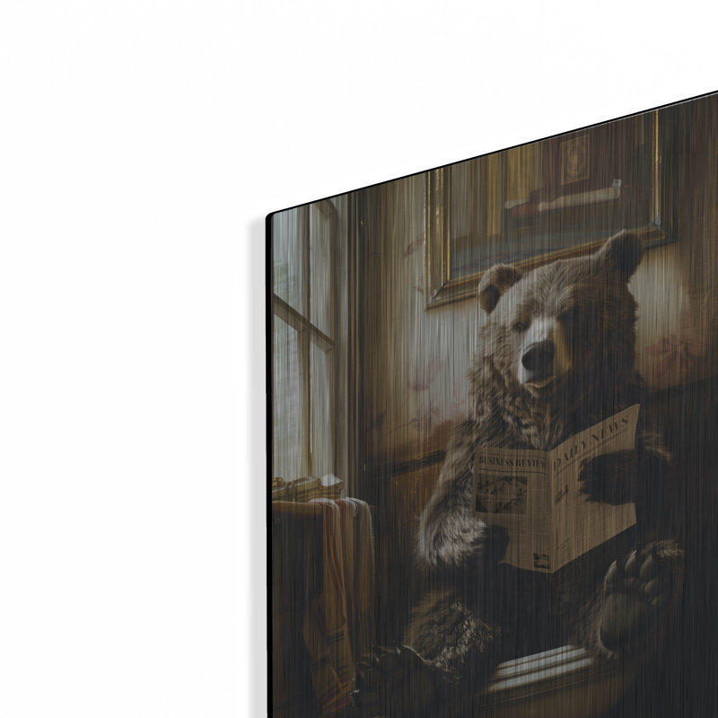 «The Bathroom Bear» par Andreas Magnusson, art mural en métal, H 16 po x l 12 po