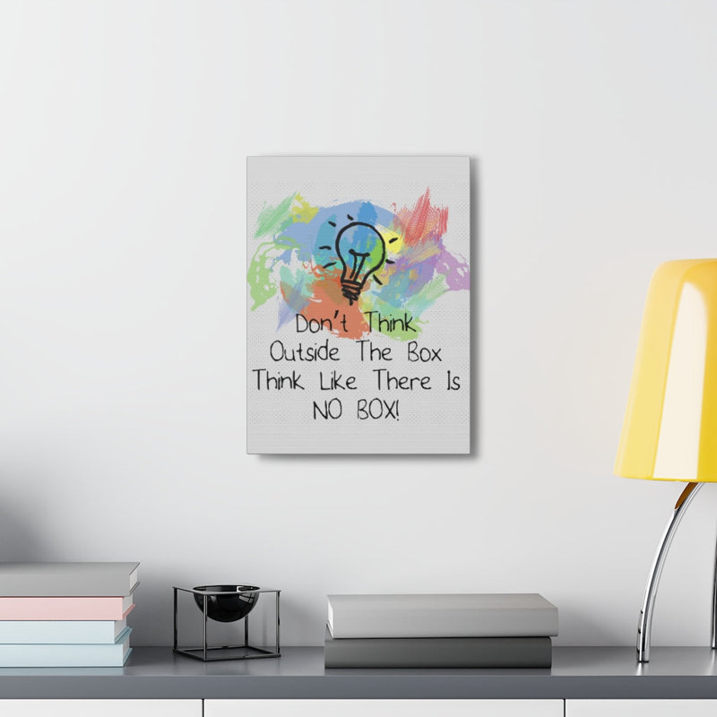 Inspirational Wall Art  Don't Think Outside Motivation Wall Decor, 16" H x 12" W
