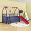Lit mezzanine simple en métal avec glissade et accessoires créatifs-790709491