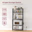 Kitchen Storage Rack With Power Outlet, Coffee Bar, Baker's Rack, With Metal Wire Panel,For Microwave, Steel Frame-1267773728-1267773729