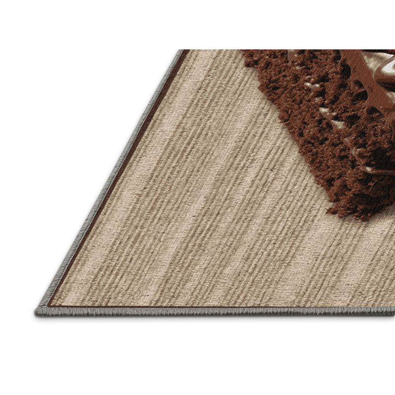  Washable Chocolate cake Desserts Area Rug, Runner 2' x 5'