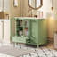Armoire de salle de bain 36 po avec portes à texture gaufrée, meuble-lavabo avec quatre tiroirs et deux portes à fermeture en douceur, rangement de salle de bain avec portes en verre