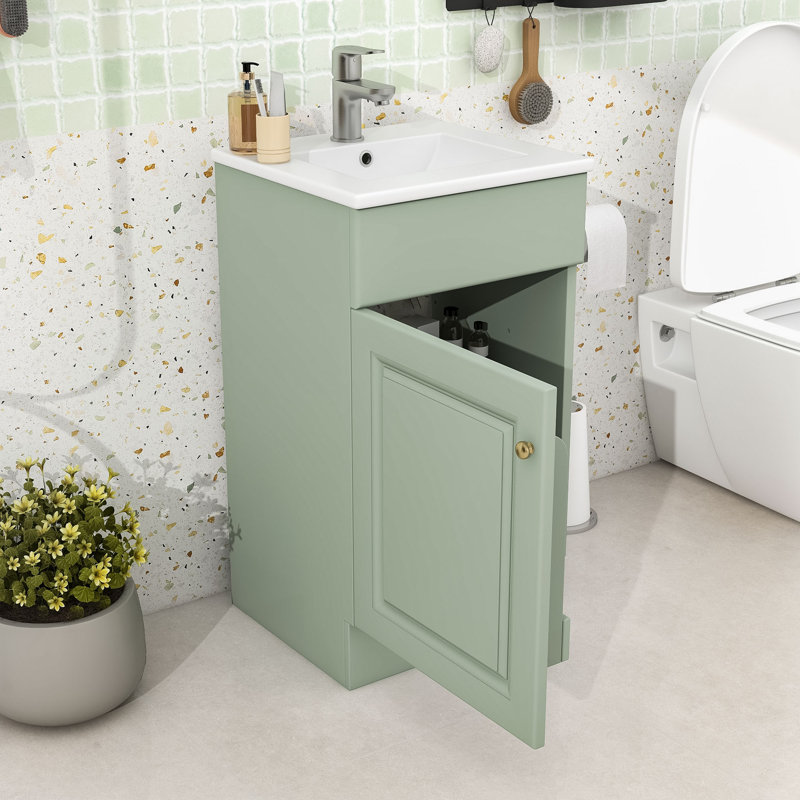Meuble-lavabo compact avec lavabo prÃ©-percÃ© et nombreux rangements