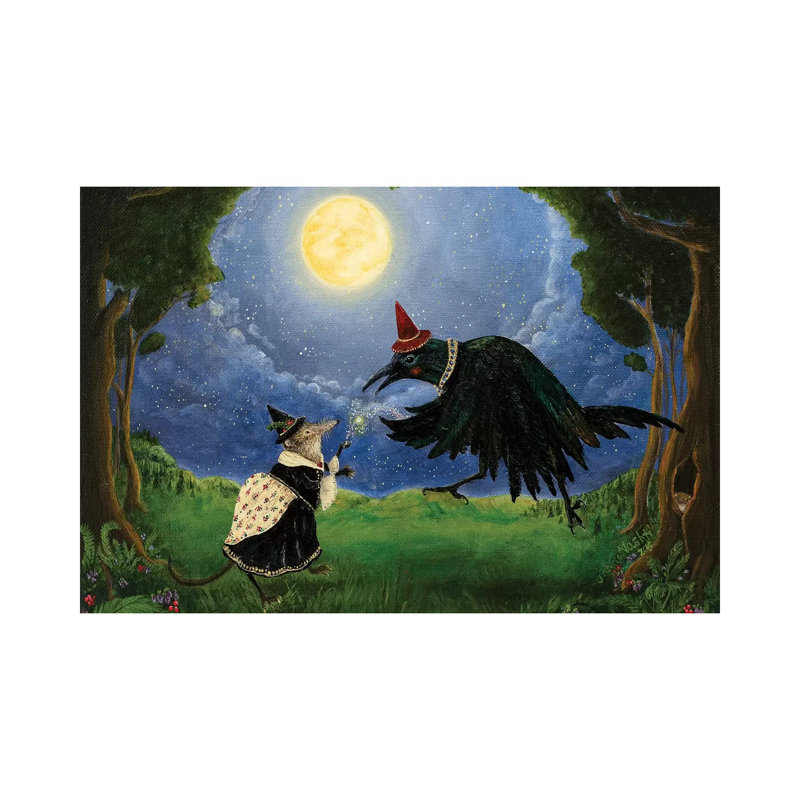 The Shrew And The Crow by Jahna Vashti - Wrapped Canvas Painting, 66.04 cm H x 45.72 cm W