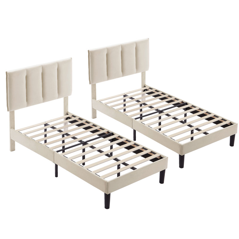Wiebe Upholstered Platform Bed, Beige