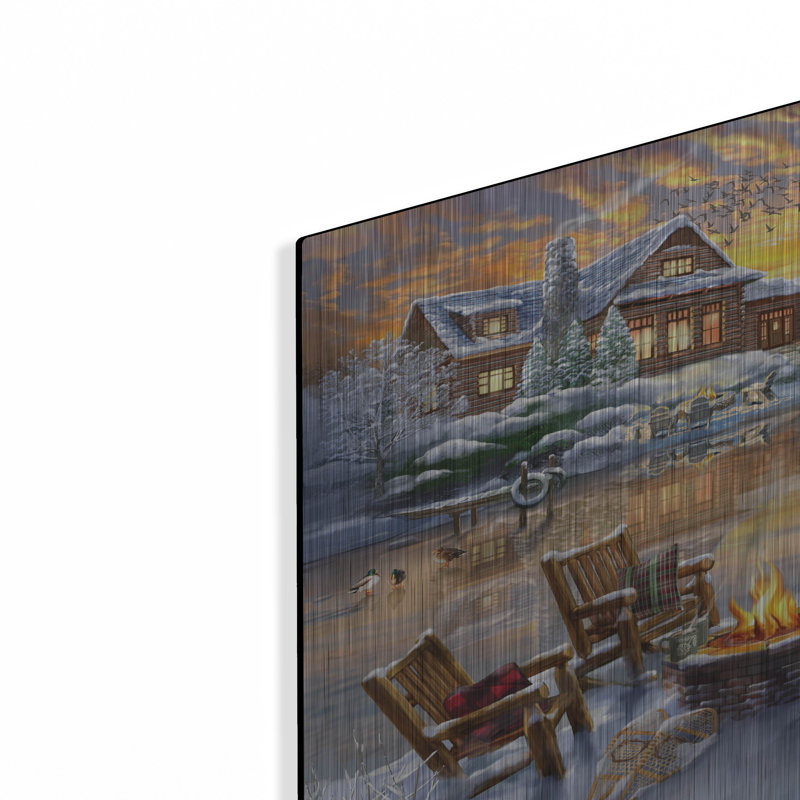 «Evening Skate» par Bigelow, illustrations en métal, H 16 po x l 24 po