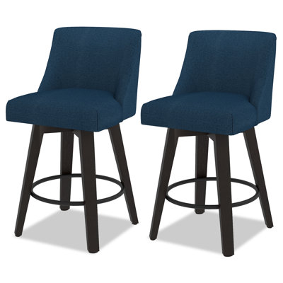 Loriell Swivel Bar & Counter Stools With Solid Wood Frame