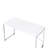 Rectangular White Table With 43.75 Lb Weight And Cross Bar & Work Desk Metal Frame 4 In Package Height