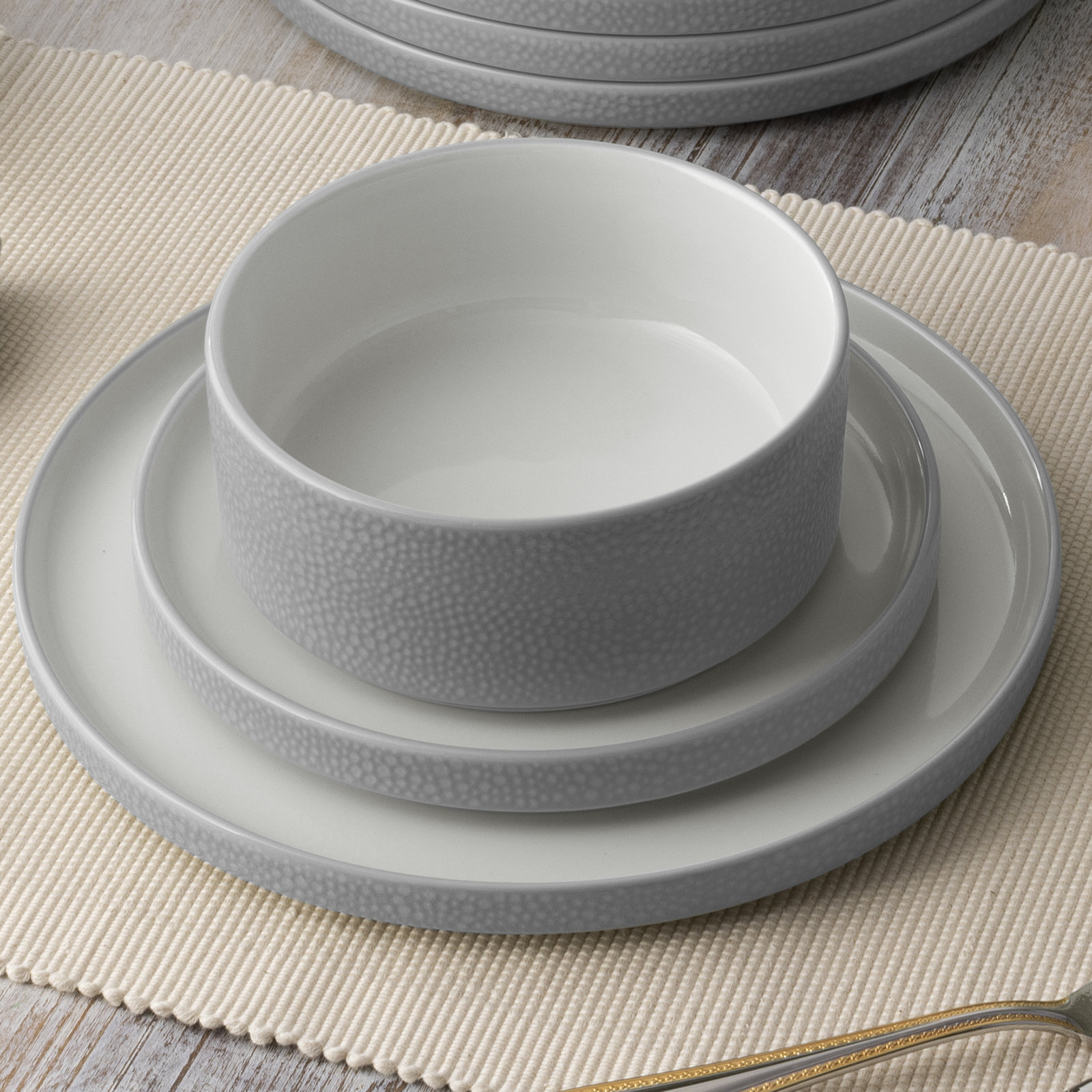 Colortex Stone 10" Porcelain Dinner Plate, Gray