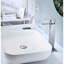 Robinet de lavabo de salle de bain avec bec cascade et poignée simple, drain escamotable sans trop-plein, acier inoxydable au fini nickel brossé, débit stable pour une atmosphère calme, eau facile à gérer