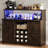 Abrianna 47" Farmhouse Coffee Bar Cabinet with LED Lights-1674849547