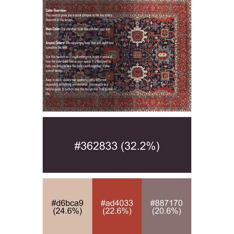 Tapis mauve / rouge, Rectangle 6 pi x 9 pi
