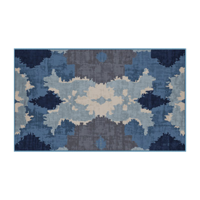 Tapis bleu lavable à la machine