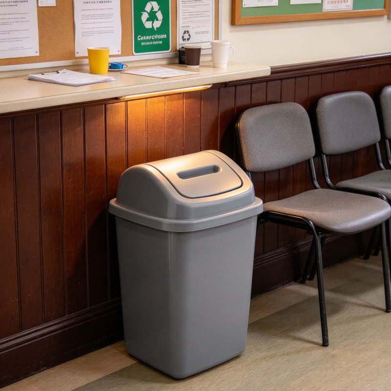 Space-Saving 5L Grey Swing Top Bin for Any Room
