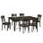 7 Piece Dining Set Consist of a Rectangle Dining Table with Pedestal and 6 Faux Leather Kitchen Room Chairs, Cappuccino
