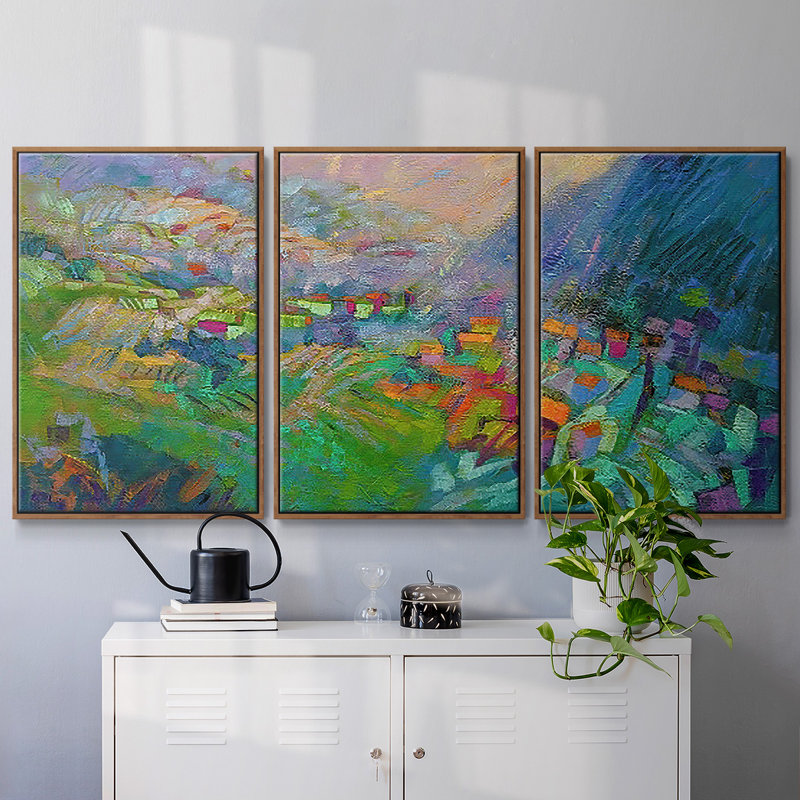 " Embraced " 3 - Pieces, Walnut, 24" H x 48" W x 2" D