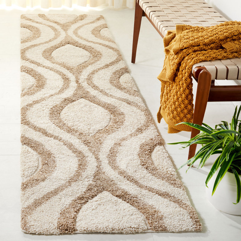 Tapis ivoire / beige Altoona, Tapis de couloir 2 pi 3 po x 9 pi