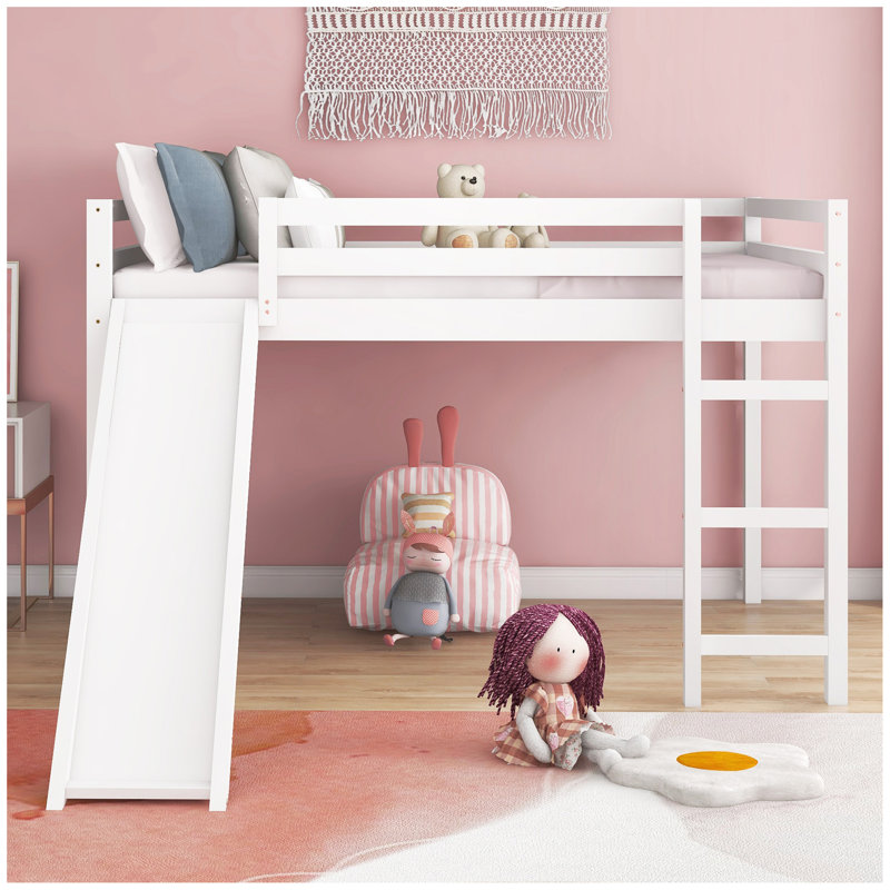 Loft Bed with Slide, Multifunctional Design,