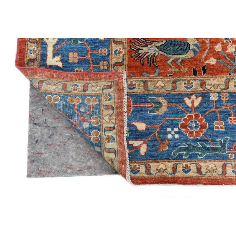 Tapis unique à motif tribal 9 x 12 po Oushak orange