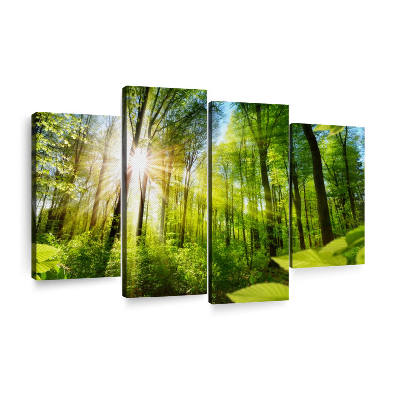 " Forest Sunshine " 4 - Pieces, 54" H x 84" W x 1.25" D