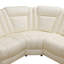 Ensemble de canapé de salon inclinable en cuir blanc cassé 3 pièces-1083423400