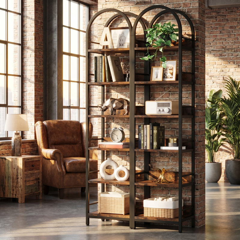 Bibliothèque 70 po H 70,9 po x l 11,8 po à 6 niveaux, Brown