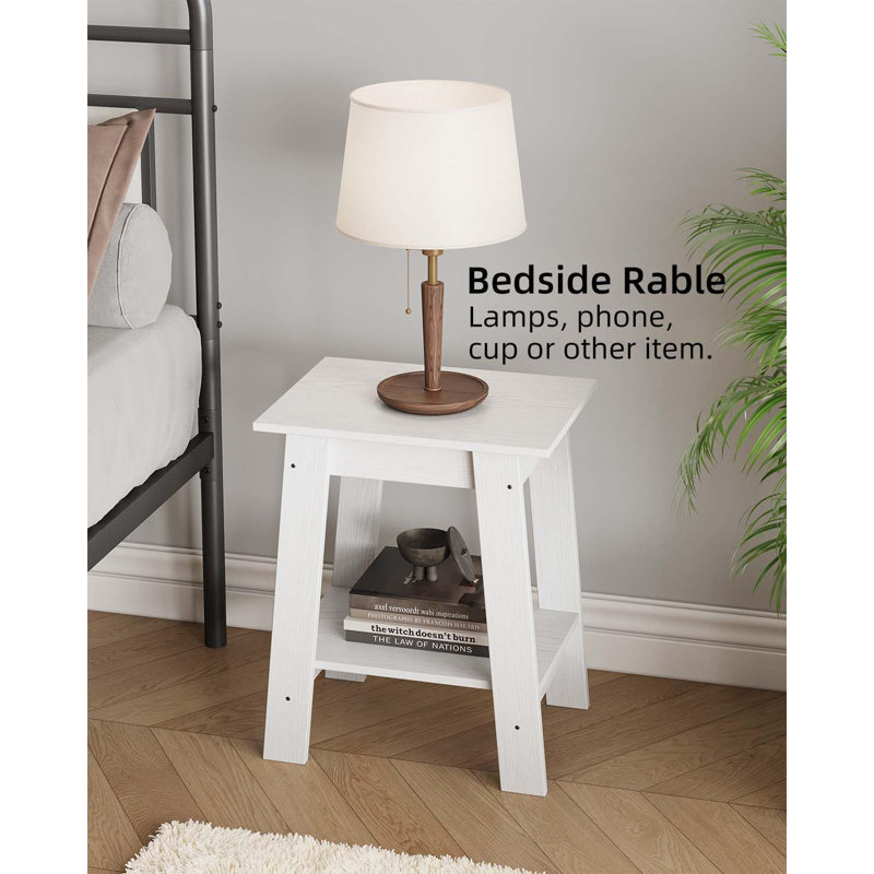Farmhouse End Table, White
