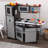 Uptown Espresso Wooden Play Kitchen And 30-piece Play Food Accessories