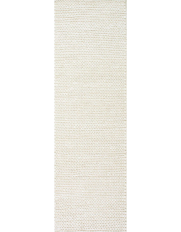 Tapis ivoire tressé à la main Dunanney, Tapis de couloir 2 pi 6 po x 6 pi