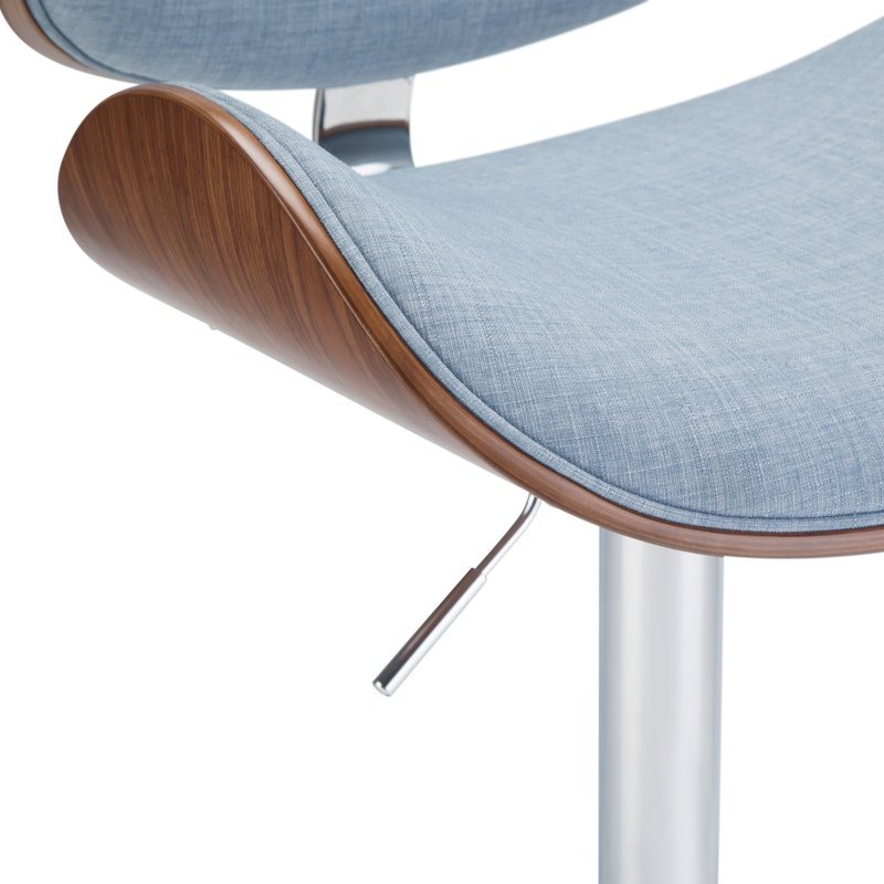Tabouret de bar pivotant Bentwood, Bleu clair, Brun