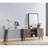 Home Entryway Console Table With Multi- Storage Compartments, Display Cabinet, Hazelnut &