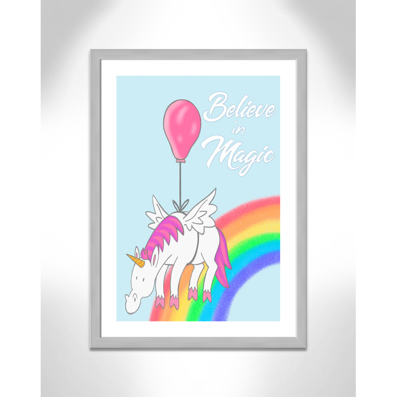 Believe in Magic 1, impression sur papier, H 34,5 po x l 24,5 po x P 0,6 po, Encadré plat argent