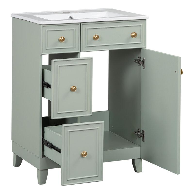 Meuble-lavabo moderne 24 po, Vert